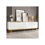 Meuble tv - blossom - 160 cm - blanc - design contemporain - rangement pratique