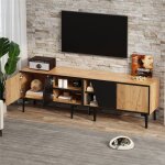 Meuble tv bois industriel 160 cm pour t�l�viseur 65 pouces meuble salon tele avec rangement armoires ...
