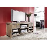 Meuble tv - bois massif de palissandre huil� - nature grey #40
