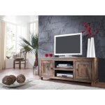 Meuble tv - bois massif de palissandre huil� - nature grey #41