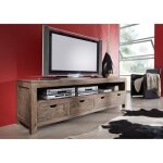 Meuble tv - bois massif de palissandre huil� - nature grey #44