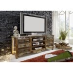 Meuble tv - bois massif recycl multicolore laqu - inspiration ethnique - nature of spirit #16