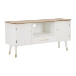 Meuble tv en bois matera 117cm blanc & naturel