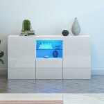 Meuble tv buffet rangement moderne 3 portes - laqué brillant - l 135 * h 70 * p 34cm Meuble tv buffet rangement moderne 3 portes - laqué brillant - l 135 * h 70 * p 34cm