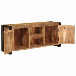 Promotion meuble tv - console tv vent - flash - banc tv marron 120x30x50 cm bois de manguier brut massif ...