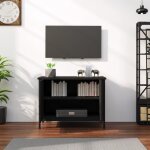 Meuble tv - cuque - 60x35x45 cm - bois dingénierie - noir - design contemporain Meuble tv - cuque - 60x35x45 cm - bois dingénierie - noir - design contemporain
