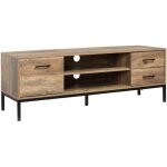 Homcom - meuble tv - panneau de particules - 132x39x45. 5cm - marron Homcom - meuble tv - panneau de particules - 132x39x45. 5cm - marron