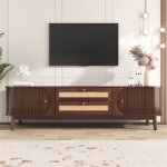 Meuble tv - dreammespace - 170x39. 5x46cm - bois avec portes et tiroirs - style campagne - marron Meuble tv - dreammespace - 170x39. 5x46cm - bois avec portes et tiroirs - style campagne - marron