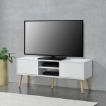 Meuble tv eskilstuna 120 x 30 x 47 cm blanc - en. casa - contemporain - design