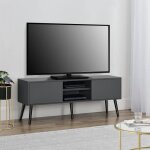 Meuble tv eskilstuna 120 x 30 x 47 cm gris fonc noir - en. casa - meuble de salon - contemporain - design ...