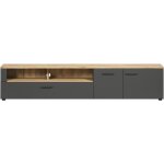 Meuble tv - esteban - urbain - en panneaux de particules - ch�ne blond / gris anthracite mat - 210 x ...