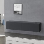 Meuble tv evaton 140 x 33 x 30 cm gris fonc� mat [en. casa]