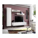 Meuble tv fly g1 design coloris blanc brillant. meuble suspendu moderne et tendance pour votre salon. ...