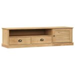 Meuble tv - garosa - vigo - bois massif de pin - 156x40x40 cm - 2 tiroirs et 1 porte