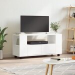 Meuble tv - gkk - blanc 102x345x43 cm bois ding�nierie - contemporain a3742
