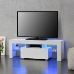 Meuble tv grimsey led panneaux de particules 130 x 35 x 45 cm multicolore banc [en. casa]