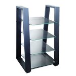 My wall hz 100 l - meuble tv hi?fi mural noir avec �tag�re et thermostat r�glable