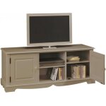 Meuble tv hifi taupe 2 portes 2 niches
