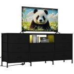 Meuble tv industriel 160 cm en acier ? 8 tiroirs rangement pour salon / chambre id�al pour grands �crans ...