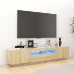 Meuble tv jill - banc tv - avec lumires led - contemporain chne sonoma 180x35x40 cm6395