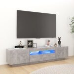 Meuble tv jill - banc tv - avec lumires led - contemporain gris bton 180x35x40 cm7358