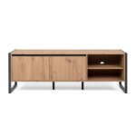 Kotor - meuble tv design industriel avec placards 160cm Kotor - meuble tv design industriel avec placards 160cm