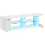 Meuble tv led 144x40x45cm blanc - homcom - contemporain - design - bois - panneaux de particules - rectangulai ... Meuble tv led 144x40x45cm blanc - homcom - contemporain - design - bois - panneaux de particules - rectangulai ...