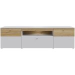 Meuble tv led - como - 2 portes - gris / chne - 2098 x 52 x 593 cm