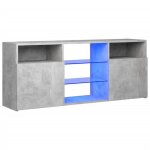Meuble tv led gris béton 120x30x50 cm - design contemporain - avec lumières led rvb Meuble tv led gris béton 120x30x50 cm - design contemporain - avec lumières led rvb