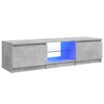 Meuble tv led gris bton 140x40x355 cm - maison - contemporain - design