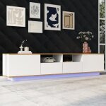 Meuble tv led industriel 180cm - eclairage led 2 portes 2 tiroirs 2 étagères armoire salon coutures bicolores ... Meuble tv led industriel 180cm - eclairage led 2 portes 2 tiroirs 2 étagères armoire salon coutures bicolores ...