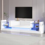 Meuble tv led avec rangement jusqu� 80 pouces 4 �tag�res + 2 portes meuble bas salon et chambre 181�38�38 ...