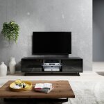 Meuble tv / meuble de salon - lefyr - 140 cm - noir mat / noir brillant - grande capacité de rangement ... Meuble tv / meuble de salon - lefyr - 140 cm - noir mat / noir brillant - grande capacité de rangement ...