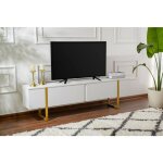 Meuble tv lilith dmora en bois m�lamin� blanc 295x180x50h cm