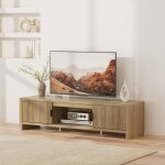 Meuble tv lukkodso 150 x 40 x 40 cm effet ch�ne moyennement clair