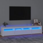 Meuble tv avec lumières led blanc 210x35x40 cm - the living store Meuble tv avec lumières led blanc 210x35x40 cm - the living store