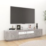 Meuble tv avec lumires led - dilwe - gris bton - 180x35x40 cm - contemporain - design