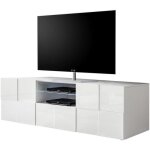 Meuble tv - milano - 2 portes - 1 tiroir - blanc laqu brillant - 181 x 42 x 56 cm