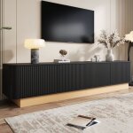 Meuble tv moderne et �pur� de salon l 200 cm 4 portes espace de rangement �tag�res r�glables en hauteur ...