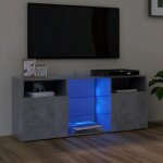 Meuble tv moderne avec lumi�res led - sale * top - gris b�ton - contemporain - design