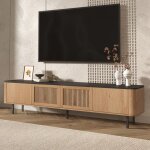 Meuble tv moderne meuble t�l� avec 4 portes design unique banc tv avec grand espace de rangement pour ...