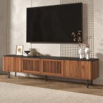 Meuble tv moderne meuble t�l� avec 4 portes design unique banc tv avec grand espace de rangement pour ...