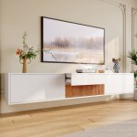 Meuble tv moderne meuble tele suspendu ou pos� au sol super espace de rangement peut contenir un projecteur ...