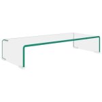 Meuble tv - dilwe - verre transparent - 60 x 25 x 11 cm - design contemporain - montage facile