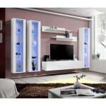 Meuble tv mural suspendu fly c2 blanc - price factory - 4 portes - led - 190cm Meuble tv mural suspendu fly c2 blanc - price factory - 4 portes - led - 190cm