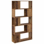 Meuble tv mural - vidaxl - 80x24x156 cm - marron - bois ding�nierie - 4 �tag�res - facile � nettoyer ...