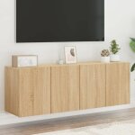 Meuble tv mural - vidaxl - ch�ne sonoma - 60x30x41 cm - bois ding�nierie - grand espace de rangement ...