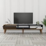 Nola - meuble tv design bois et anthracite 180 cm