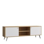 Meuble tv pärumm ukko blanc 176x40x575 cm - bois - panneaux de particules - laqué - pärumm Meuble tv pärumm ukko blanc 176x40x575 cm - bois - panneaux de particules - laqué - pärumm