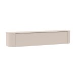 Meuble tv porte abattante suspendu ou � poser au sol finition laqu� beige design coins arrondis - lyna ...